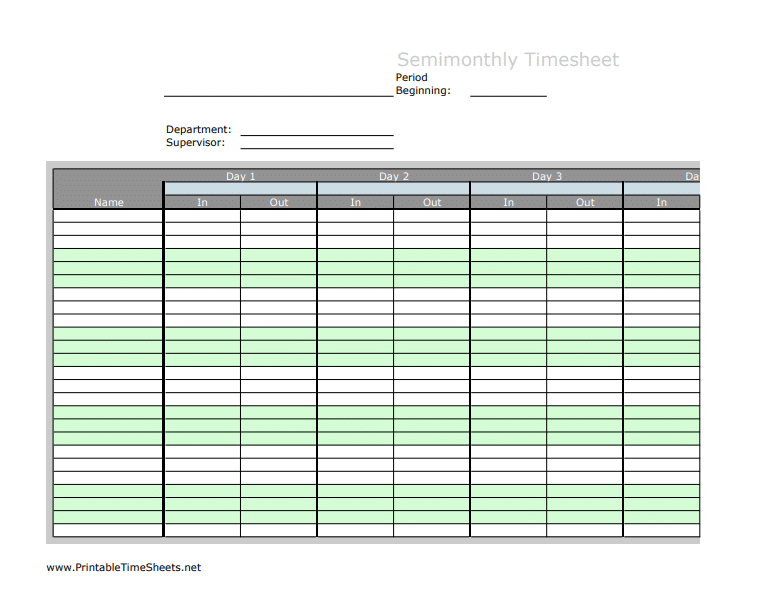 timesheet templates poster template semi monthly time card