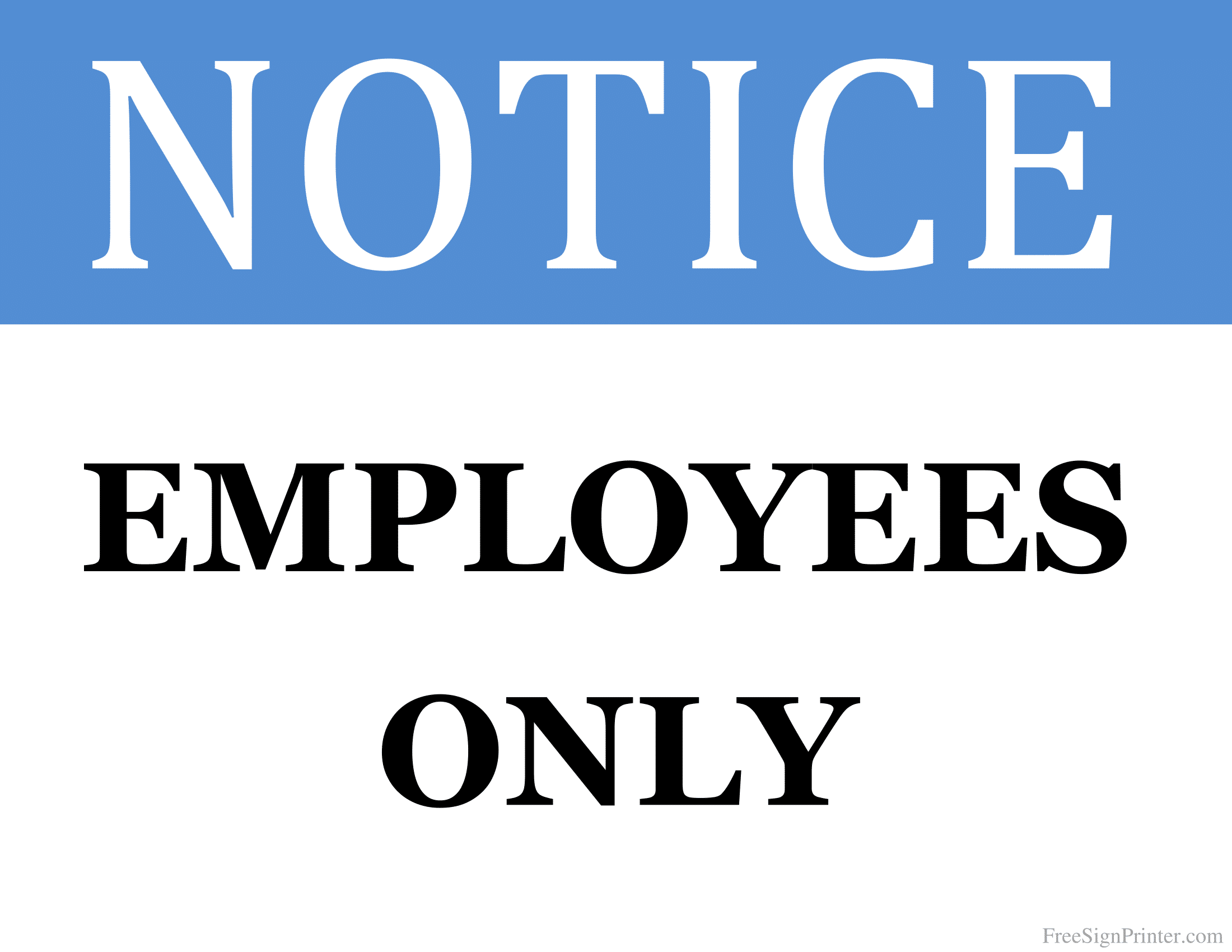 Staff Only Signs Poster Template