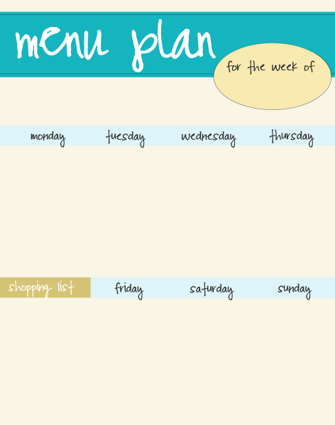 meal plan templates poster