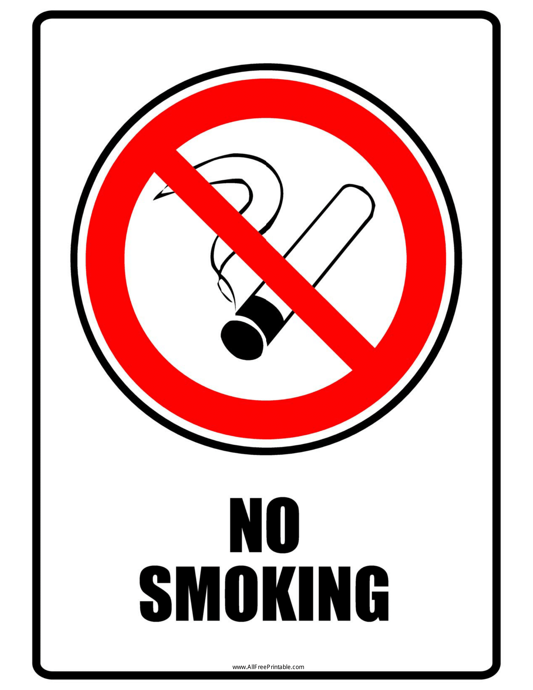Free Printable No Smoking Sign Printable Word Searches