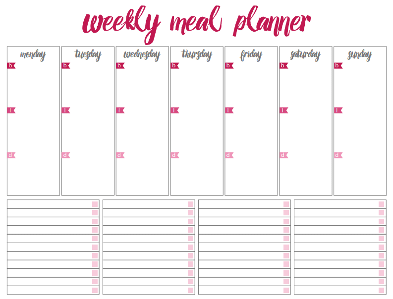 meal plan templates poster template children menu planner